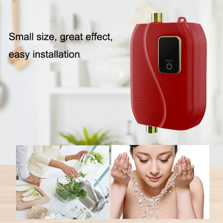 Instant Water Heater Mini Kitchen Quick Heater Household Hand Washing Water Heater US Plug(Brick Red) - Water Heaters & Parts by buy2fix | Online Shopping UK | buy2fix