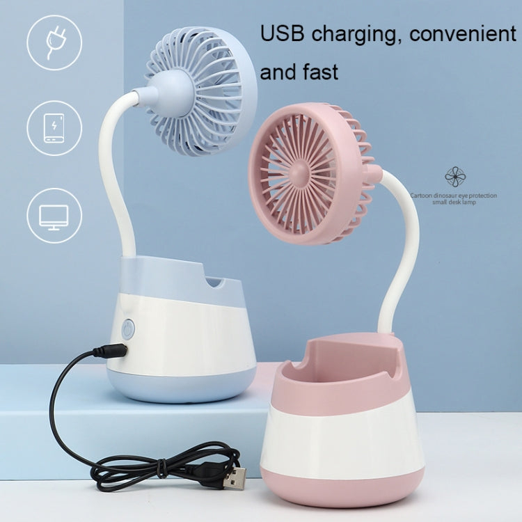 276A USB Charging Desktop Pen Holder Fan with Phone Holder Function Dormitory Portable Fan(Yellow) - Electric Fans by buy2fix | Online Shopping UK | buy2fix