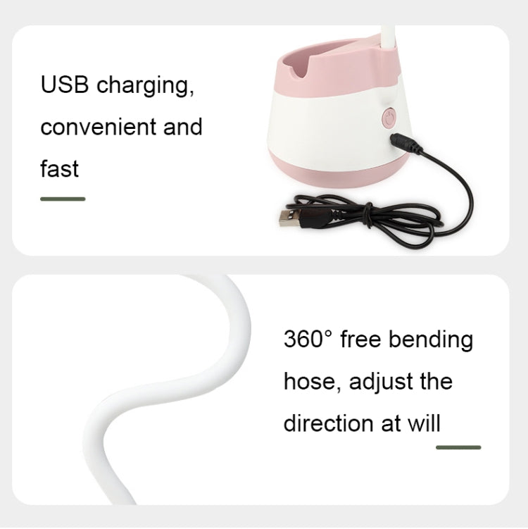 276A USB Charging Desktop Pen Holder Fan with Phone Holder Function Dormitory Portable Fan(Black) - Electric Fans by buy2fix | Online Shopping UK | buy2fix