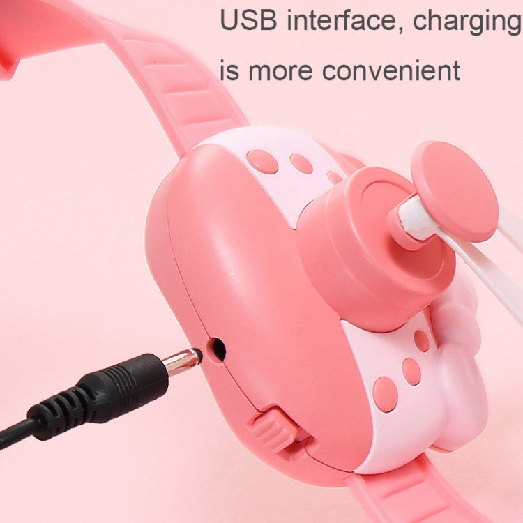 1158 Cartoon Shape Children Watch Fan USB Charging Portable Wrist Mini Fan(Pink Purple) - Electric Fans by buy2fix | Online Shopping UK | buy2fix