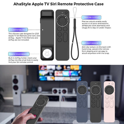 For Apple TV Siri Remote 2/3 AhaStyle PT165 Remote Controller Silicone Protective Case(Pink) - Remote Control Covers by AhaStyle | Online Shopping UK | buy2fix