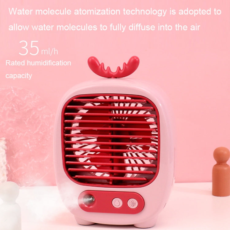 1315 Spray Humidification Hydrating Cartoon Fan USB Charging Desktop Fan(Bunny Pink) - Electric Fans by buy2fix | Online Shopping UK | buy2fix