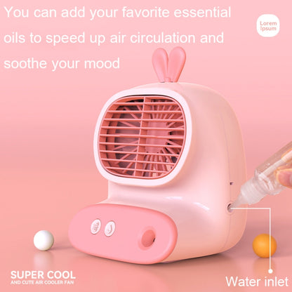 CS1319 Desktop Small Hydrating Spray Cartoon Fan Rechargeable Silent Humidifying Fan(Bunny Blue) - Electric Fans by buy2fix | Online Shopping UK | buy2fix