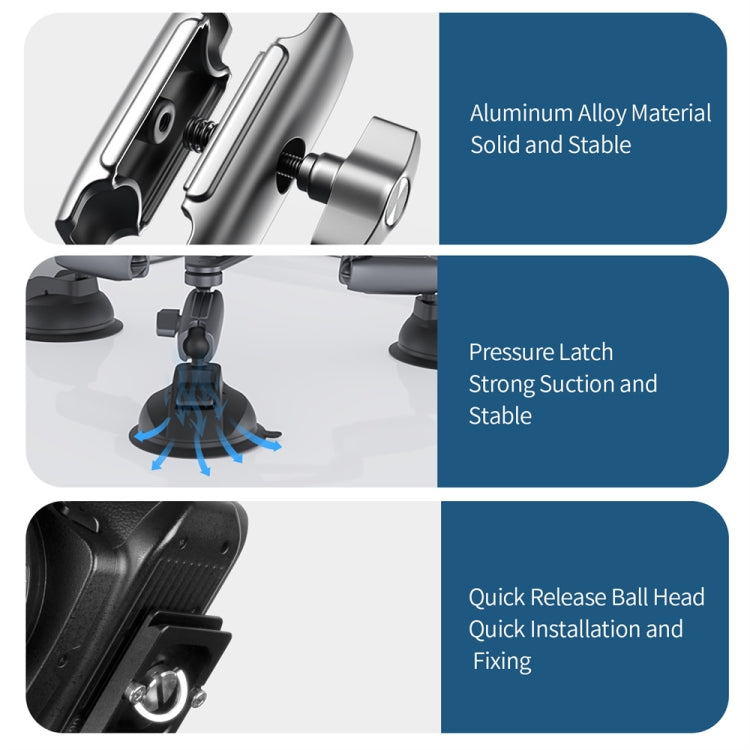 TELESIN Suction Cup Action Camera Tripod Mount for Car Holder Stand Bracket - Holder by TELESIN | Online Shopping UK | buy2fix