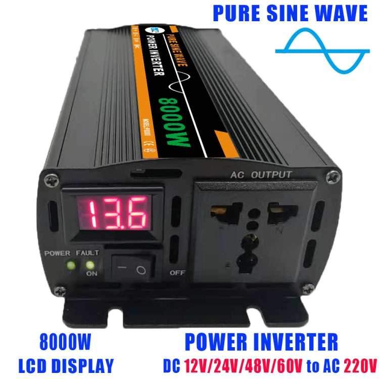 8000W 60V to 220V High Power Car Pure Sine Wave Inverter Power Converter - Pure Sine Wave by buy2fix | Online Shopping UK | buy2fix