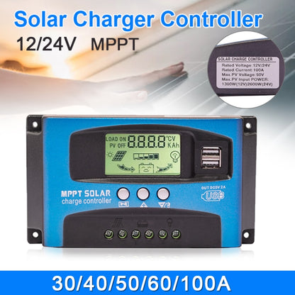 YCX-003 30-100A Solar Charging Controller with LED Screen & Dual USB Port Smart MPPT Charger, Model: 12/24/36/48/60V 100A - Others by buy2fix | Online Shopping UK | buy2fix