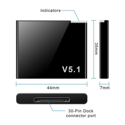 Bluetooth 5.1 30Pin Audio Receiver I-WAVE Adapter - Audio Receiver Transmitter by buy2fix | Online Shopping UK | buy2fix