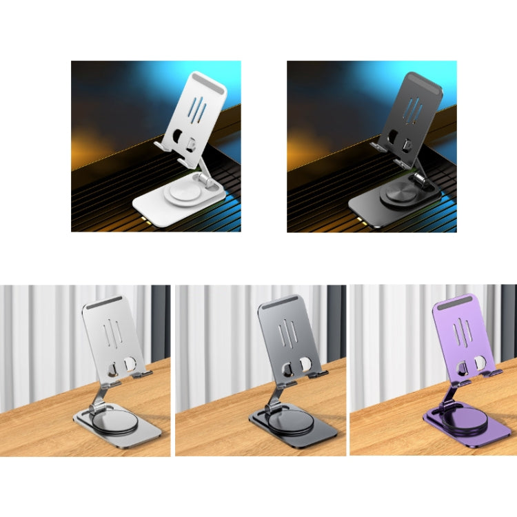 Desktop 360-degree Rotating Foldable Mobile Phone Holder, Color: Metal Silver - Desktop Holder by buy2fix | Online Shopping UK | buy2fix