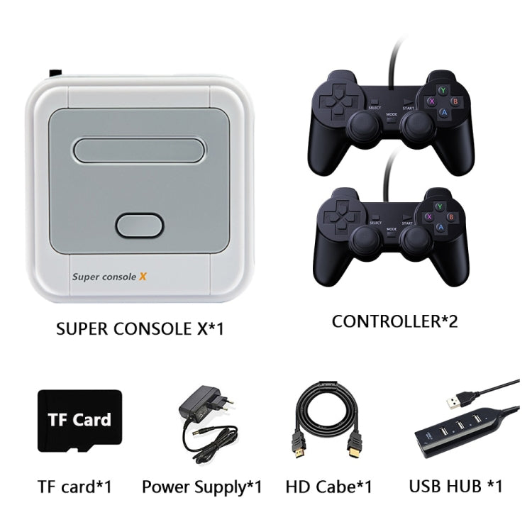 Super Console X 128G 40000+ Games Wired 4K HD 3D Double Game Console Box, UK Plug - Pocket Console by buy2fix | Online Shopping UK | buy2fix