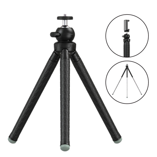 APEXEL APL-JJ09 Mobile Selfie Live Streaming Portable Stretch Telephoto Tripod(Black) - Stand by APEXEL | Online Shopping UK | buy2fix
