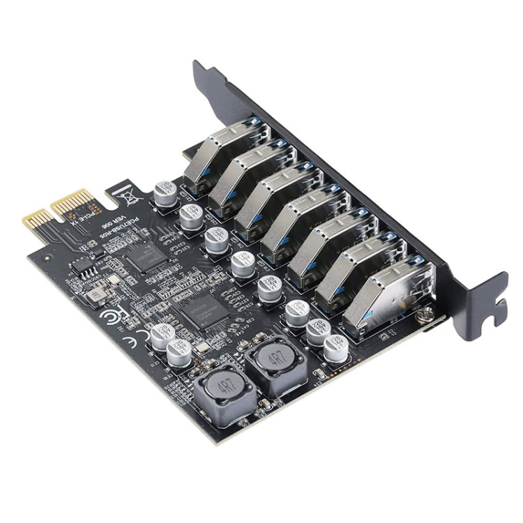 PCE7USB-R05  PCI-E To USB 3.2 GEN1 7-Port 19PIN Expansion Card Super Speed 5Gbps - Add-on Cards by buy2fix | Online Shopping UK | buy2fix