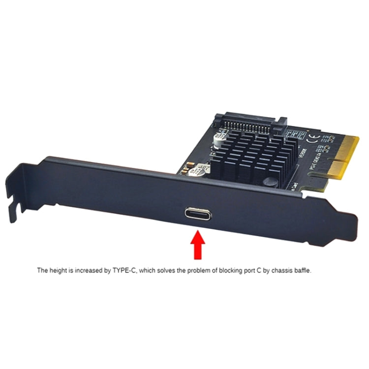 PCI-E 4X To  USB3.2 Gen2x2 Type-C 20Gbps SATA Expansion Card Asmedia ASM3242 Chip - Add-on Cards by buy2fix | Online Shopping UK | buy2fix