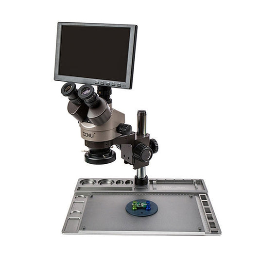 BAKU BA-011 Binomial Electronic Microscope Jewelry Appraisal Mobile Phone Repair With PCB Patch Repair Platform(US Plug 110V) - Digital Microscope by BAKU | Online Shopping UK | buy2fix