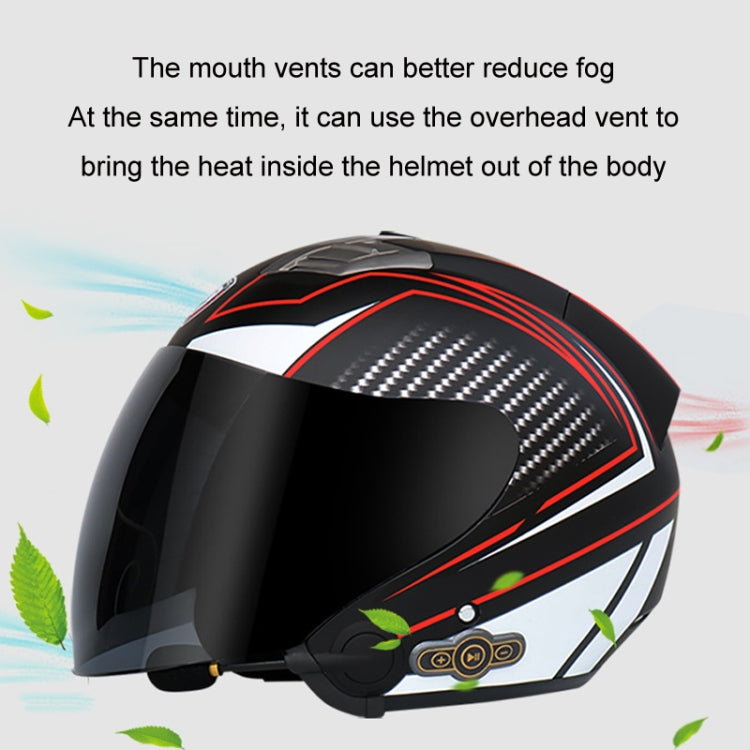 KUQIBAO Motorcycle Smart Bluetooth Sun Protection Double Lens Safety Helmet, Size: XL(White) - Helmets by KUQIBAO | Online Shopping UK | buy2fix