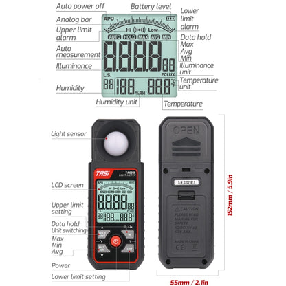 TASI TA631A 200,000 LUX Illuminating Meter Bright Test Instrument Brightness Light Meter - Light & Sound Meter by TASI | Online Shopping UK | buy2fix