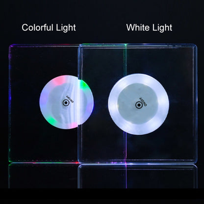 100x10mm Square USB Charging LED Light Up Acrylic Coaster Transparent Crystal Base(Colorful Light) - Car Drink Holders by buy2fix | Online Shopping UK | buy2fix