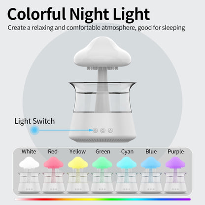 CH06 300ml Rain Humidifier Mushroom Cloud Colorful Night Lamp Aromatherapy Machine, Style: With Remote Controller(White) - Air Purifiers & Accessories by buy2fix | Online Shopping UK | buy2fix