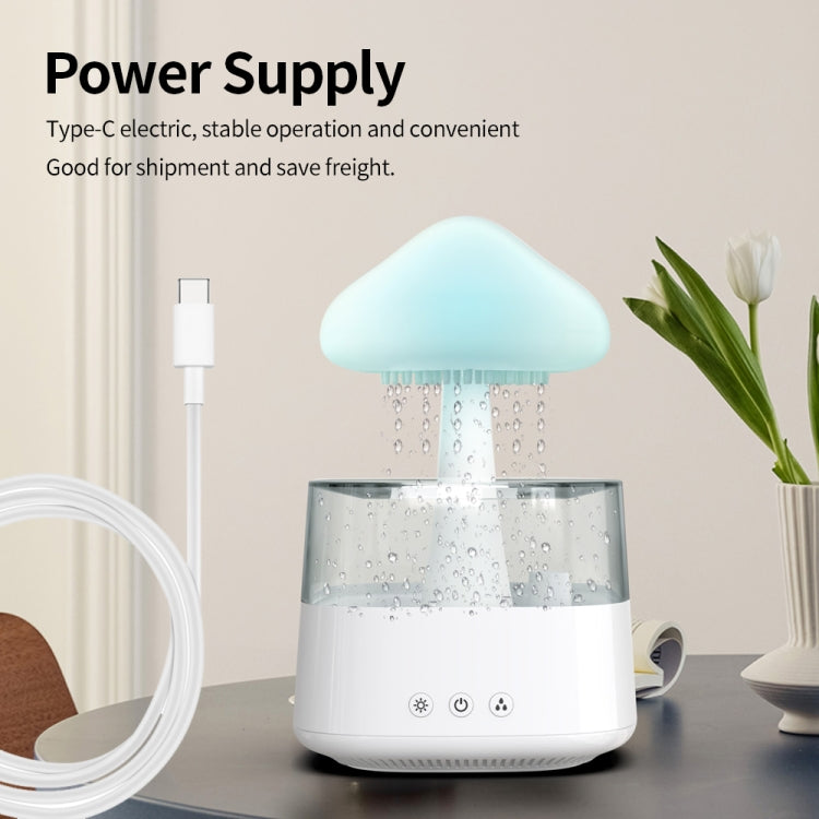 CH08 450ml Rain Humidifier Mushroom Cloud Colorful Night Lamp Aromatherapy Machine, Style: Without Remote Controller(Light Wood Grain) - Air Purifiers & Accessories by buy2fix | Online Shopping UK | buy2fix