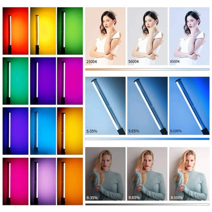 Pixel S24 RGB Fill Light Rod Handheld Portable Color Icelet Outdoor Videos Live Broadcast Studio Camera Stick Lamp(Standard Set+US Plug Adapter) -  by Pixel | Online Shopping UK | buy2fix