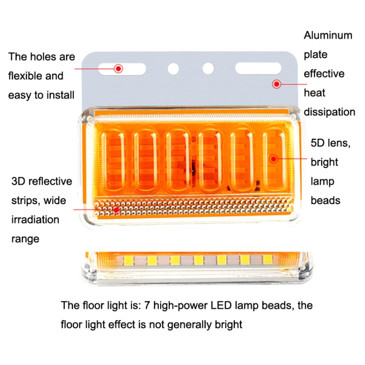 2pcs 24V Truck LED Side Light Car Strong Light Waterproof Super Bright Tire Lamp(Blue) - Clearance Lights by buy2fix | Online Shopping UK | buy2fix