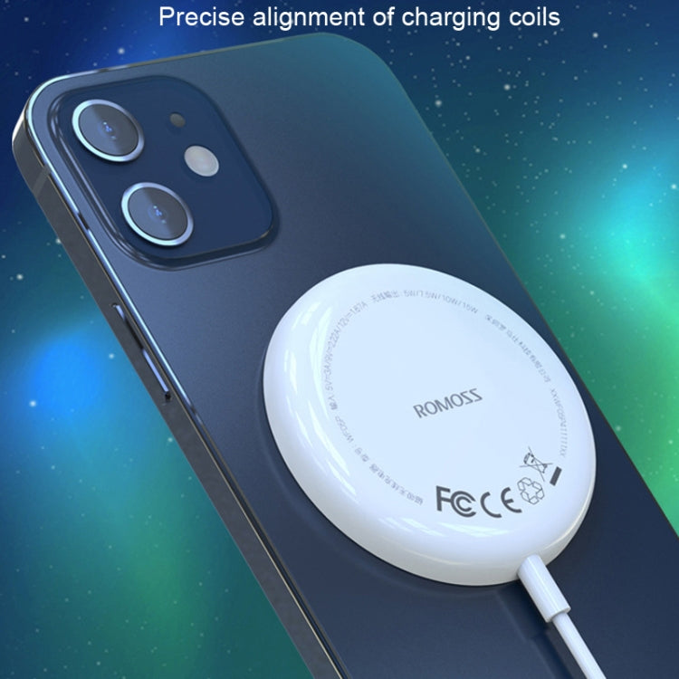 ROMOSS WF05P Phone Magnet Wireless Charger For iPhone 12 / 13 / 14 Series(White) - Wireless Charger by ROMOSS | Online Shopping UK | buy2fix