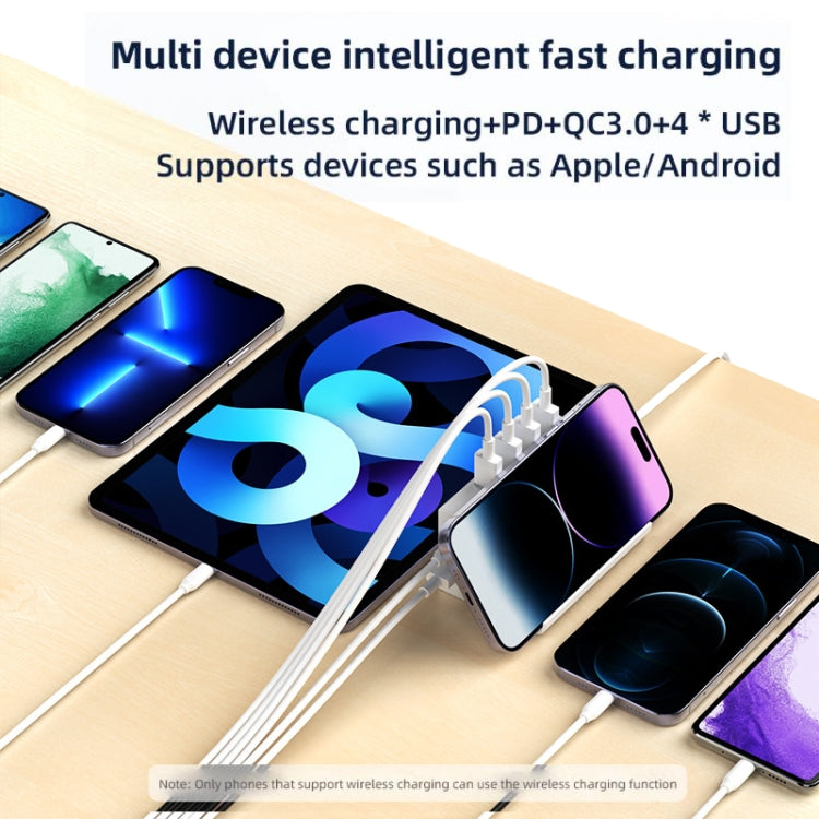 PD 20W +QC 3.0 Wireless Charging+6 Ports Multi-function Charger(UK Plug) - Multifunction Charger by buy2fix | Online Shopping UK | buy2fix