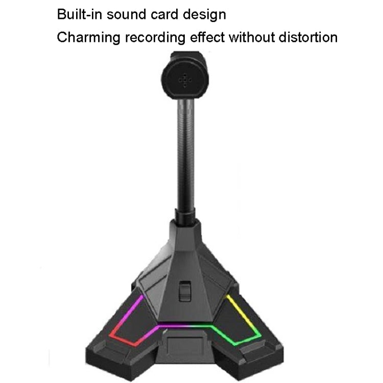 RGB Microphone Home Game Live Voice Video Microphone, Interface: USB(Black) - Microphone by buy2fix | Online Shopping UK | buy2fix