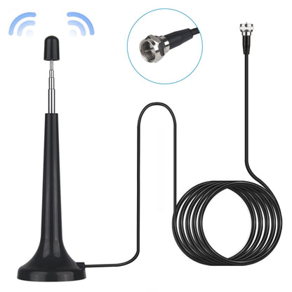 Extended Radio Antenna With Magnetic Base TV Adapting F-Connector FM Regulatory TV Radio Antenna - DVB-T & Simulation Antenna by buy2fix | Online Shopping UK | buy2fix