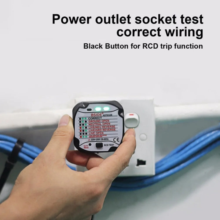 BSIDE AST01 Plug Power Tester Electrical Socket Detector EU Plug - Current & Voltage Tester by BSIDE | Online Shopping UK | buy2fix