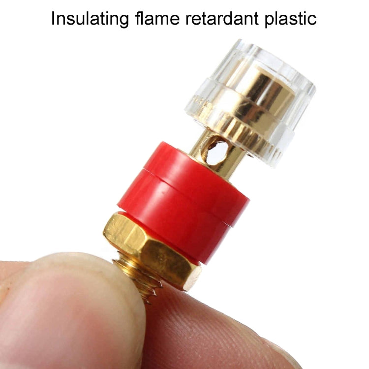 Small Copper Transparent Audio Column M6 Crystal Banana Holder Terminal Block(Red) - Audio Adapter by buy2fix | Online Shopping UK | buy2fix