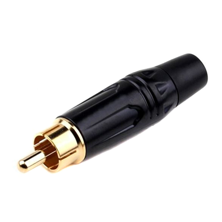 Pure Copper Soldered RCA Male Audio/Video Plug Assembled With AV Lotus Connector(Black) - RCA Adapter by buy2fix | Online Shopping UK | buy2fix