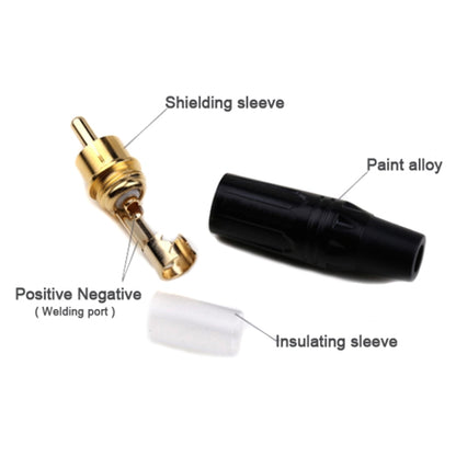 Pure Copper Soldered RCA Male Audio/Video Plug Assembled With AV Lotus Connector(Black) - RCA Adapter by buy2fix | Online Shopping UK | buy2fix