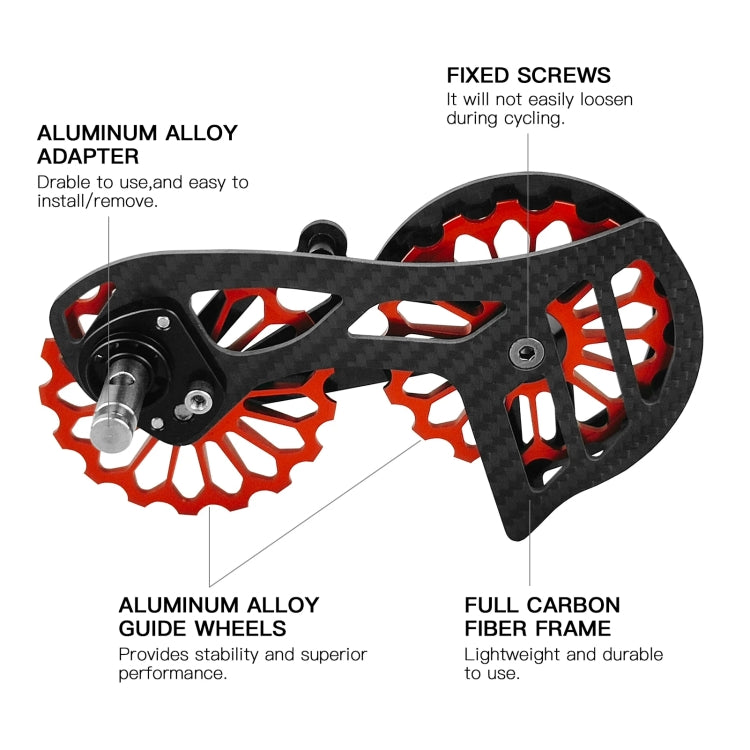 Carbon Fiber Guide Wheel For Road Bike Bicycle Bearing Rear Derailleur Guide Wheel Parts, Model Number: SD3 Red - Guide wheels by BIKERSAY | Online Shopping UK | buy2fix