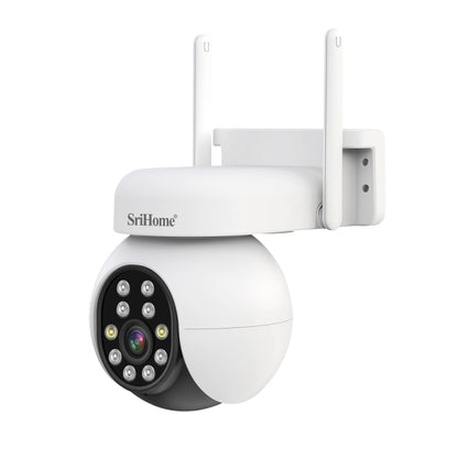 SriHome SH052B Wifi 5MP Wireless PTZ IP AI Auto Tracking Sound&Light Alarm Starlight Color Night Vision Outdoors Surveillance Camera, Plug: UK - Dome Camera by SriHome | Online Shopping UK | buy2fix