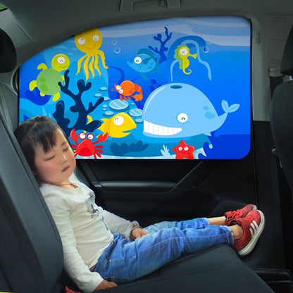 Car Cartoon Magnetic Sunshade Sunscreen Telescopic Collapsible Sunshield, Size:Rear Square(Rabbit) - Window Foils & Solar Protection by buy2fix | Online Shopping UK | buy2fix