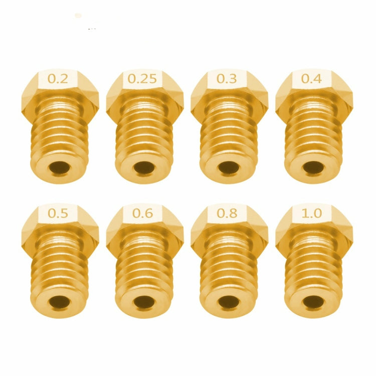 8 PCS Bugatti 3D Printer Accessories E3D-V5 V6 Nozzle M6 Thread Consumables Hot Nozzle, Size:1.75/0.2mm - Consumer Electronics by buy2fix | Online Shopping UK | buy2fix