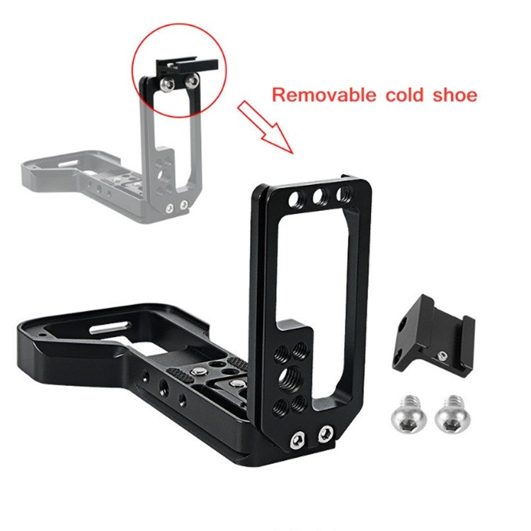 BEXIN Push-Pull Type Vertical Shoot Quick Release L Plate Bracket Base Holder with Hot Shoe for Sony ILCE-7RM4 / A7R4 / A7R IV - L-Bracket by BEXIN | Online Shopping UK | buy2fix