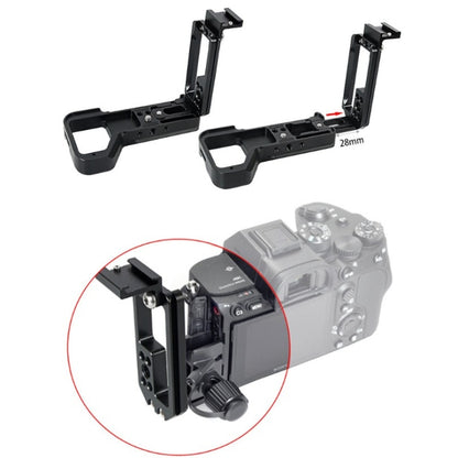 BEXIN Push-Pull Type Vertical Shoot Quick Release L Plate Bracket Base Holder with Hot Shoe for Sony ILCE-7RM4 / A7R4 / A7R IV - L-Bracket by BEXIN | Online Shopping UK | buy2fix