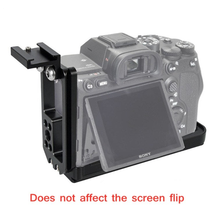 BEXIN Push-Pull Type Vertical Shoot Quick Release L Plate Bracket Base Holder with Hot Shoe for Sony ILCE-7RM4 / A7R4 / A7R IV - L-Bracket by BEXIN | Online Shopping UK | buy2fix