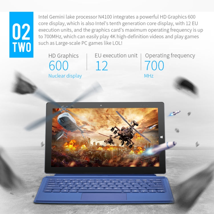 PiPO W11 2 in 1 Tablet PC, 11.6 inch, 8GB+128GB, Windows 10 System, Intel Gemini Lake N4120 Quad Core Up to 2.6GHz, with Stylus Pen Not Included Keyboard, Support Dual Band WiFi & Bluetooth & Micro SD Card - PiPO by PiPo | Online Shopping UK | buy2fix