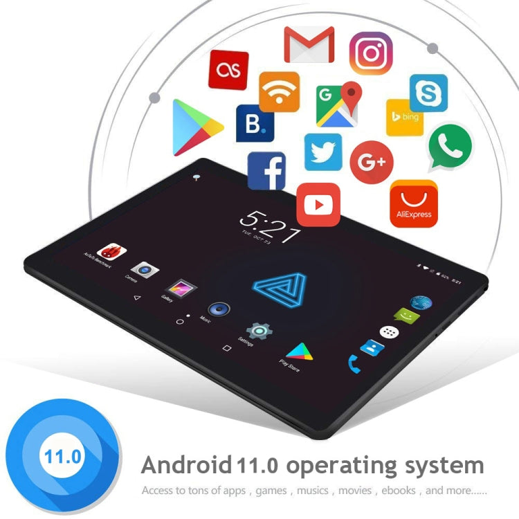 BDF M107 4G Phone Call Tablet PC, 10.1 inch, 4GB+64GB, Android 11, MTK6762 Octa Core, Support Dual SIM & Bluetooth & WiFi & GPS, EU Plug(Silver) - BDF by buy2fix | Online Shopping UK | buy2fix