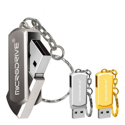 MicroDrive 128GB USB 2.0 Creative Personality Metal U Disk with Keychain (Gold) - USB Flash Drives by MicroDrive | Online Shopping UK | buy2fix