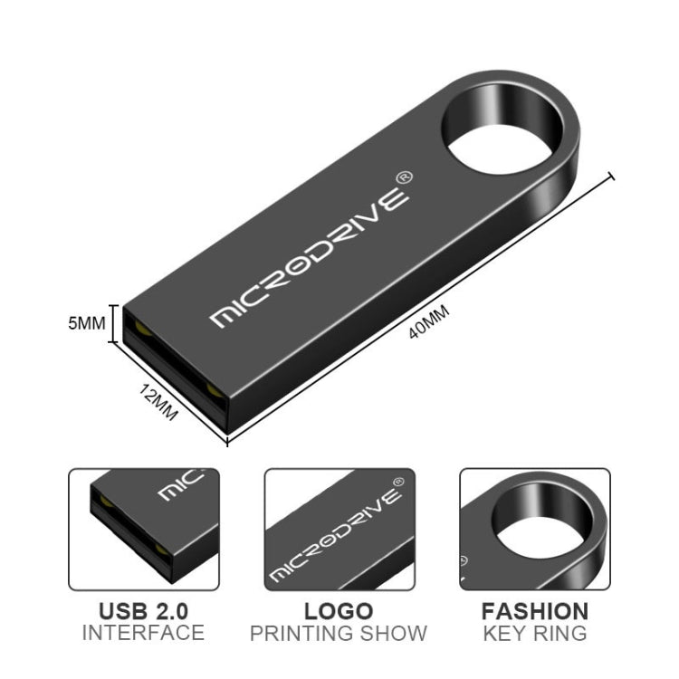 MicroDrive 64GB USB 2.0 Metal Waterproof High Speed U Disk(Gold) - USB Flash Drives by MicroDrive | Online Shopping UK | buy2fix