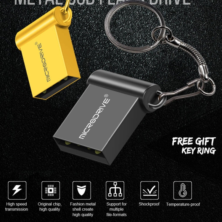 MicroDrive 8GB USB 2.0 Metal Mini USB Flash Drives U Disk (Grey) - USB Flash Drives by MicroDrive | Online Shopping UK | buy2fix